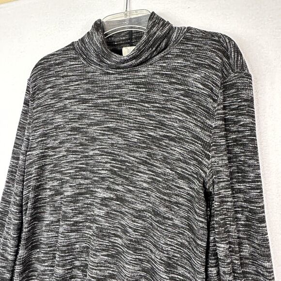 We The Free Stone Cold Split Back Long Sleeve Turtleneck Tunic Top Black Gray S - Picture 3 of 13